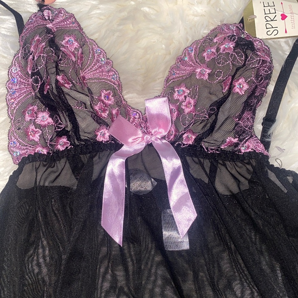 Jeweled babydoll dress with matching bottom